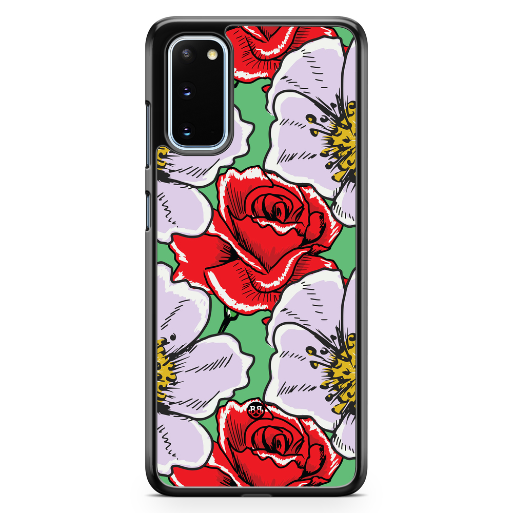 Samsung Galaxy S20 Case - Red & White Floral