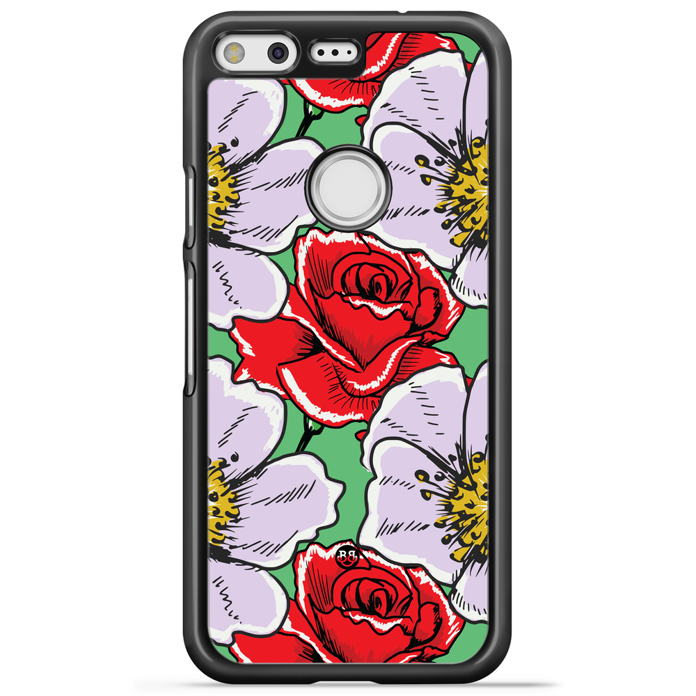 Google Pixel Case - Red & White Floral