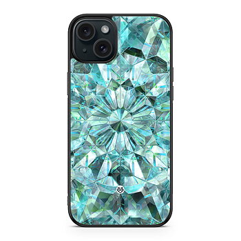 iPhone 15 Plus Skal - Gröna Kristaller