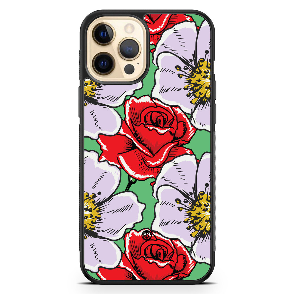 iPhone 12 Pro Max Case - Red & White Floral