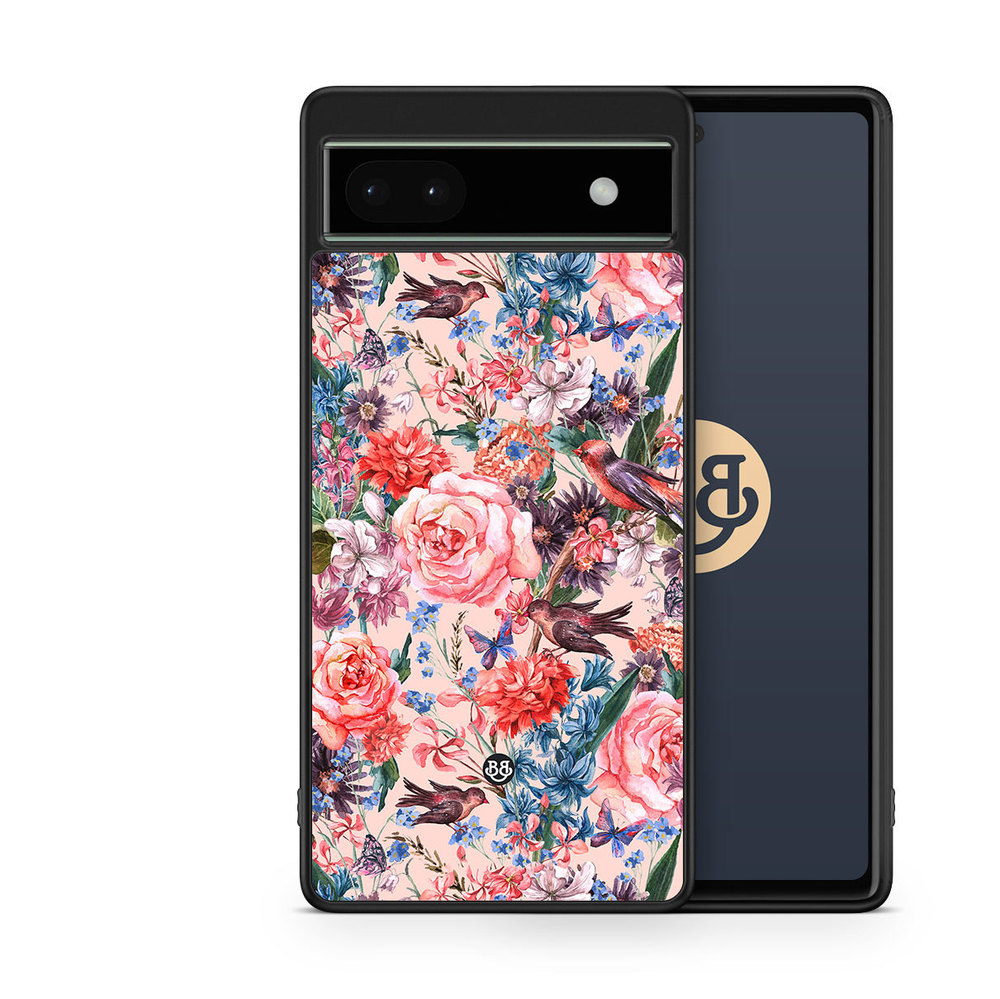 Google Pixel 6a Case - Birds & Flowers