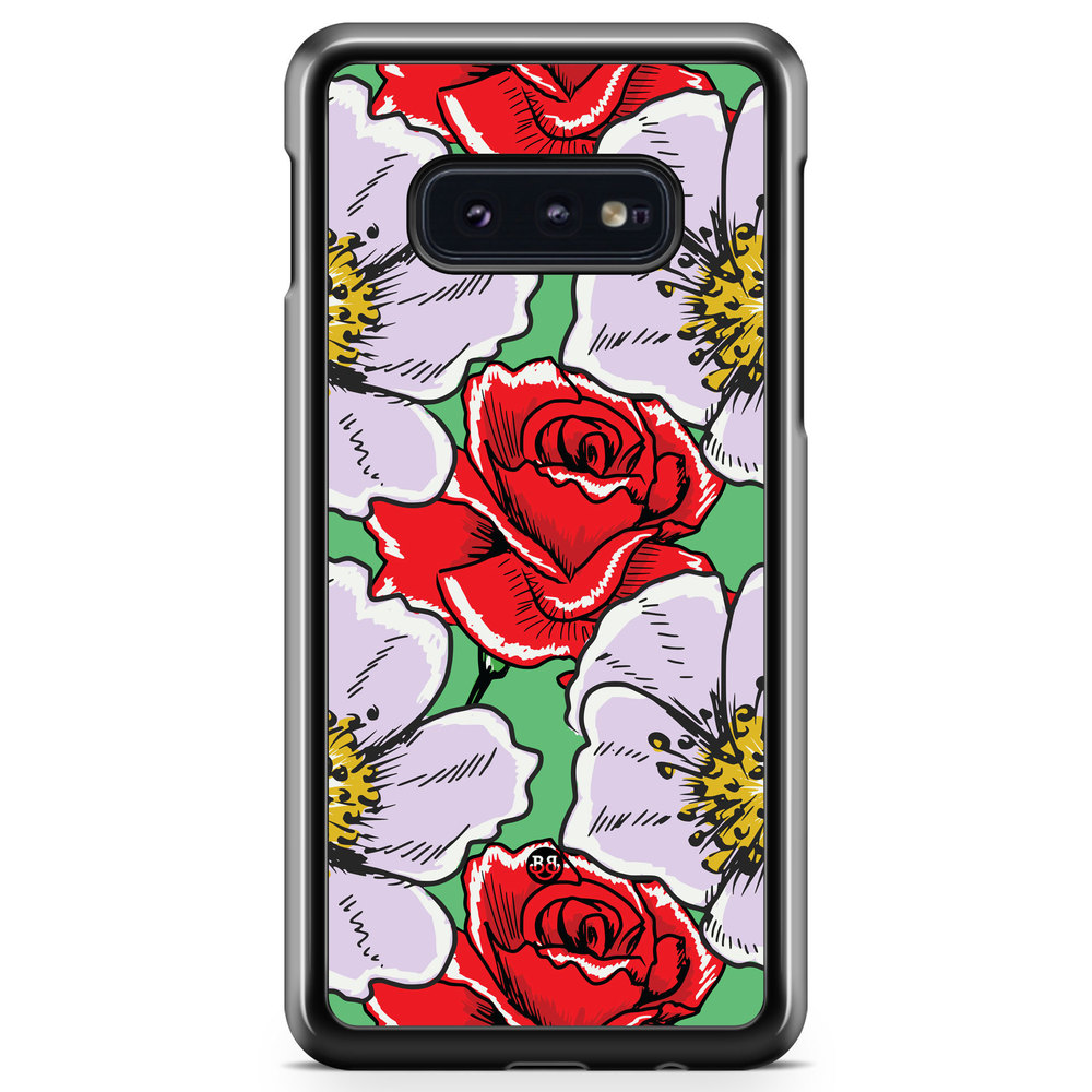 Samsung Galaxy S10e Case - Red & White Floral