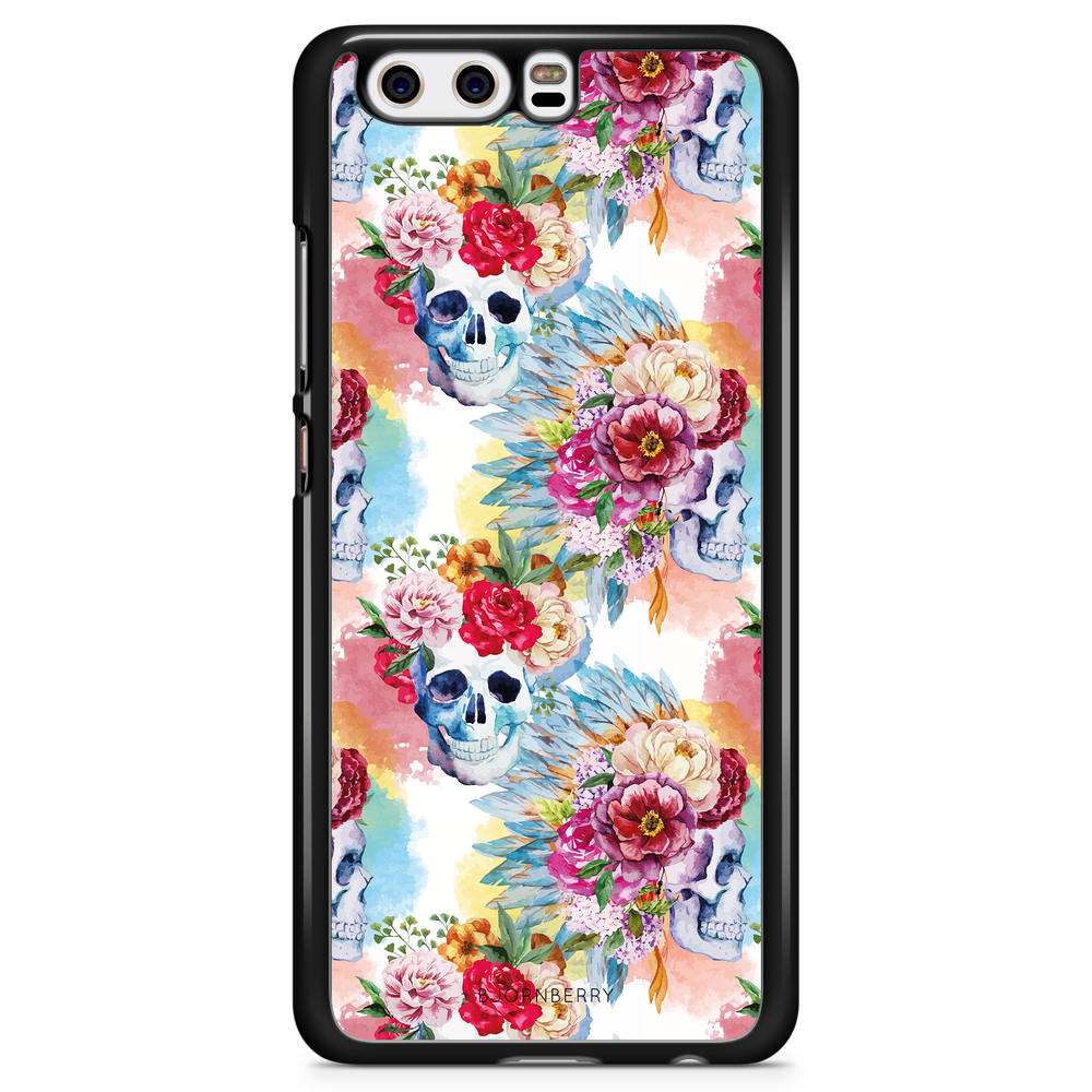 Huawei P10 Plus Case - Skulls And Flowers