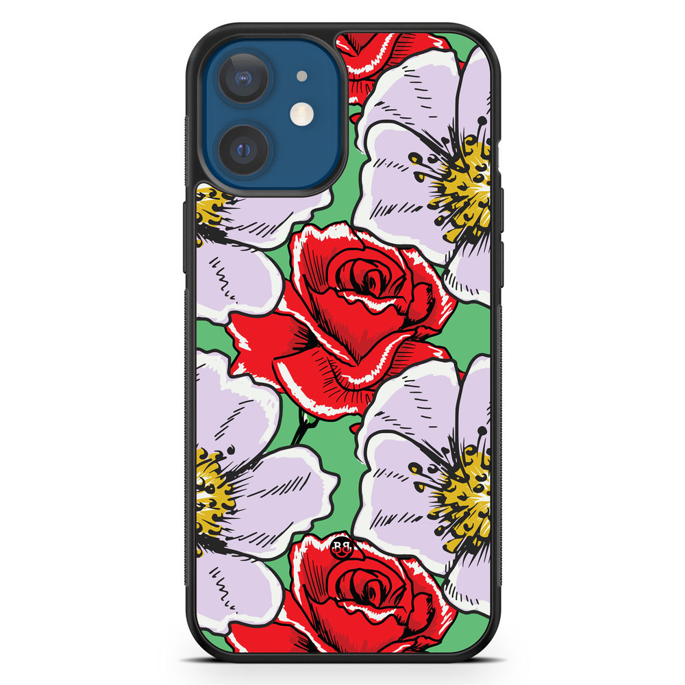 iPhone 12 Mini Case - Red & White Floral