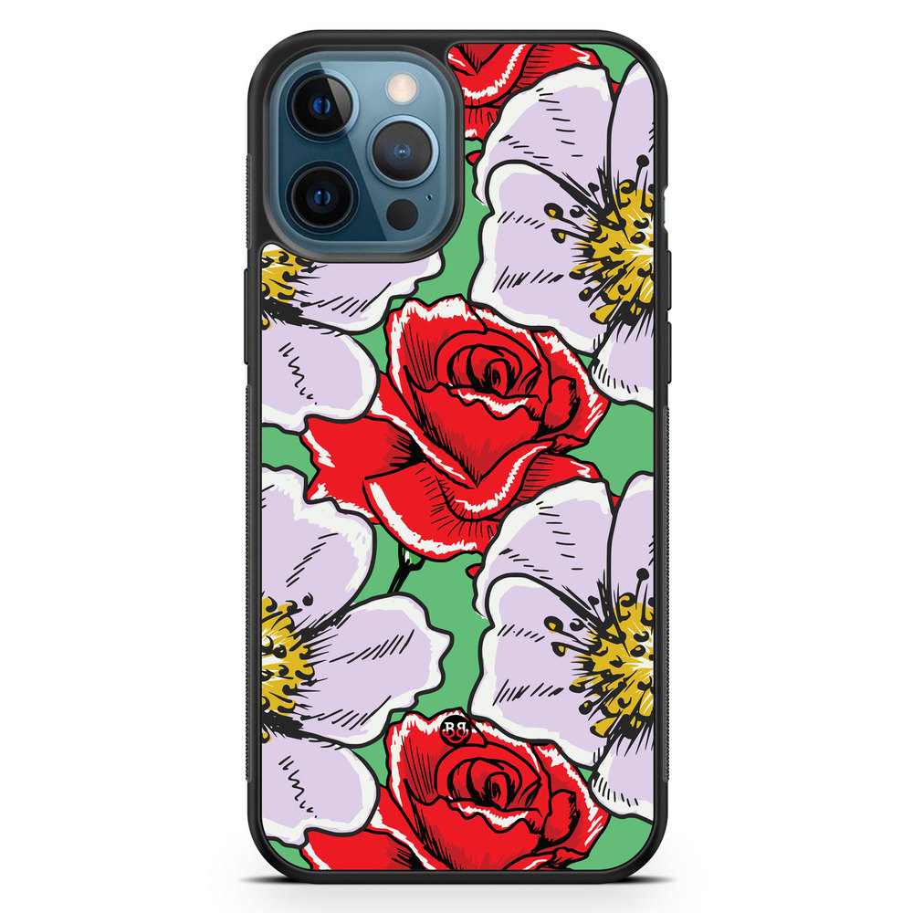 iPhone 12 Pro Case - Red & White Floral