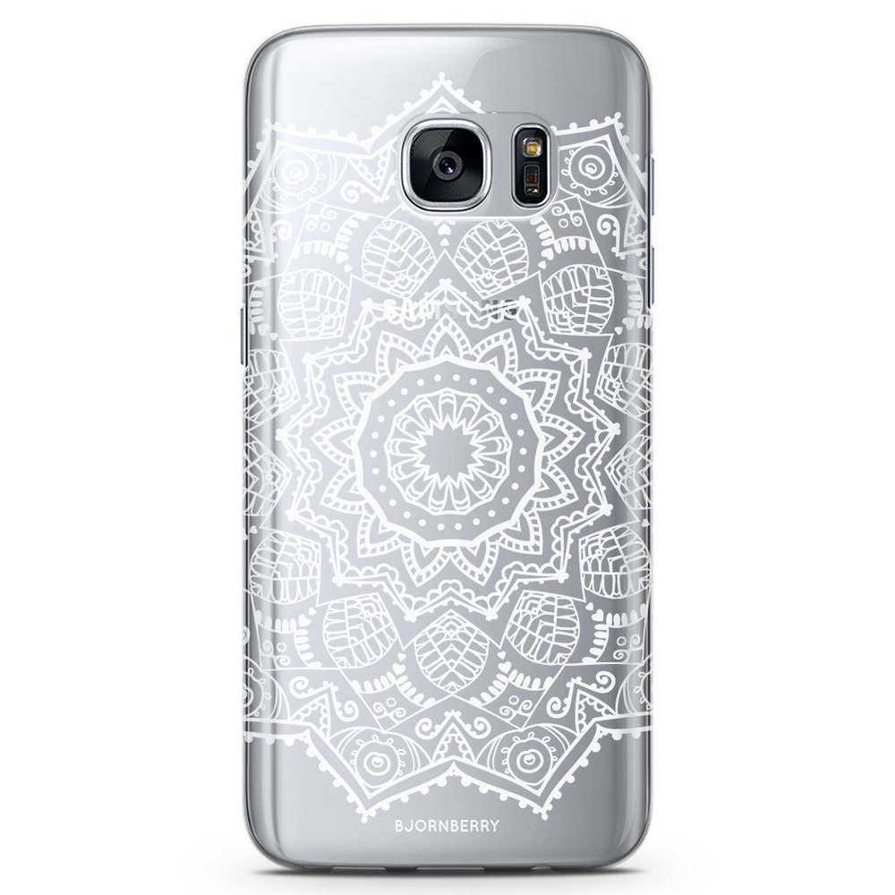 Samsung Galaxy S7 Genomskinligt Skal - Vit Mandala | Mobilskal & Mobilfodral BJORNBERRY