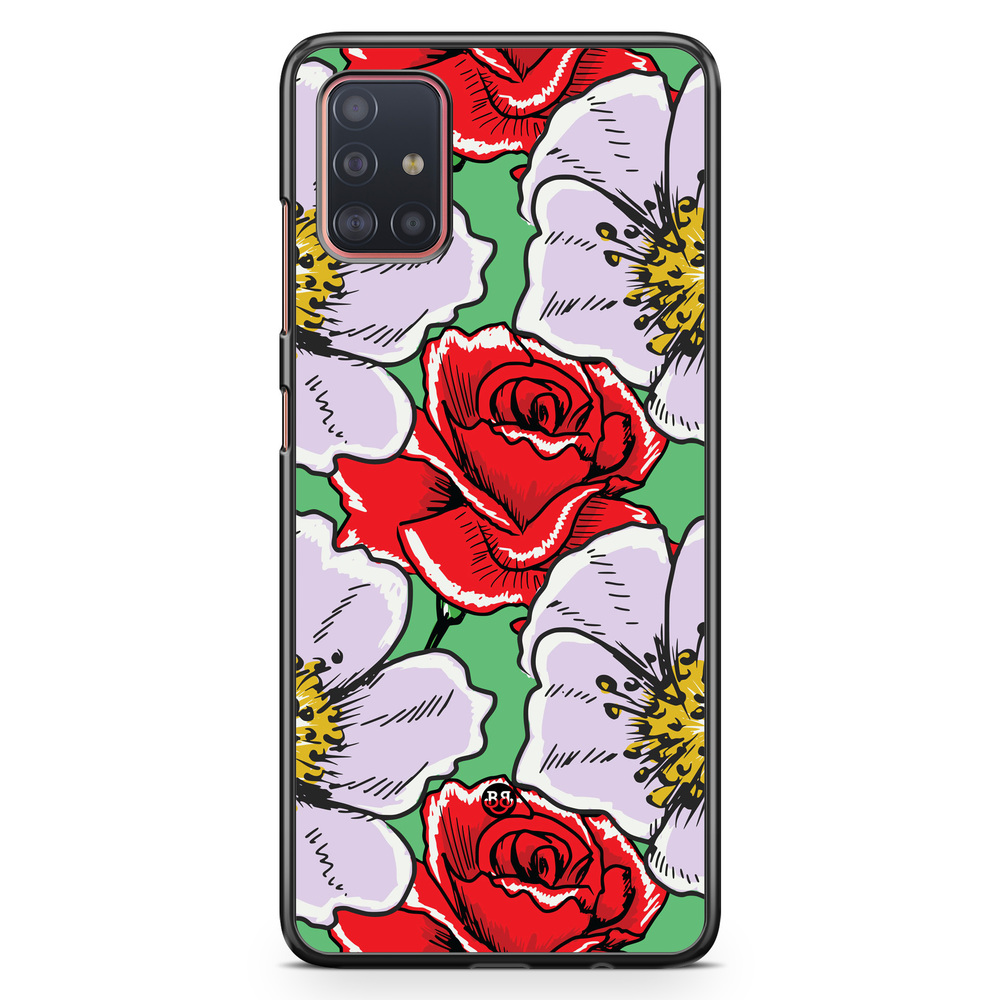 Samsung Galaxy A51 Case - Red & White Floral