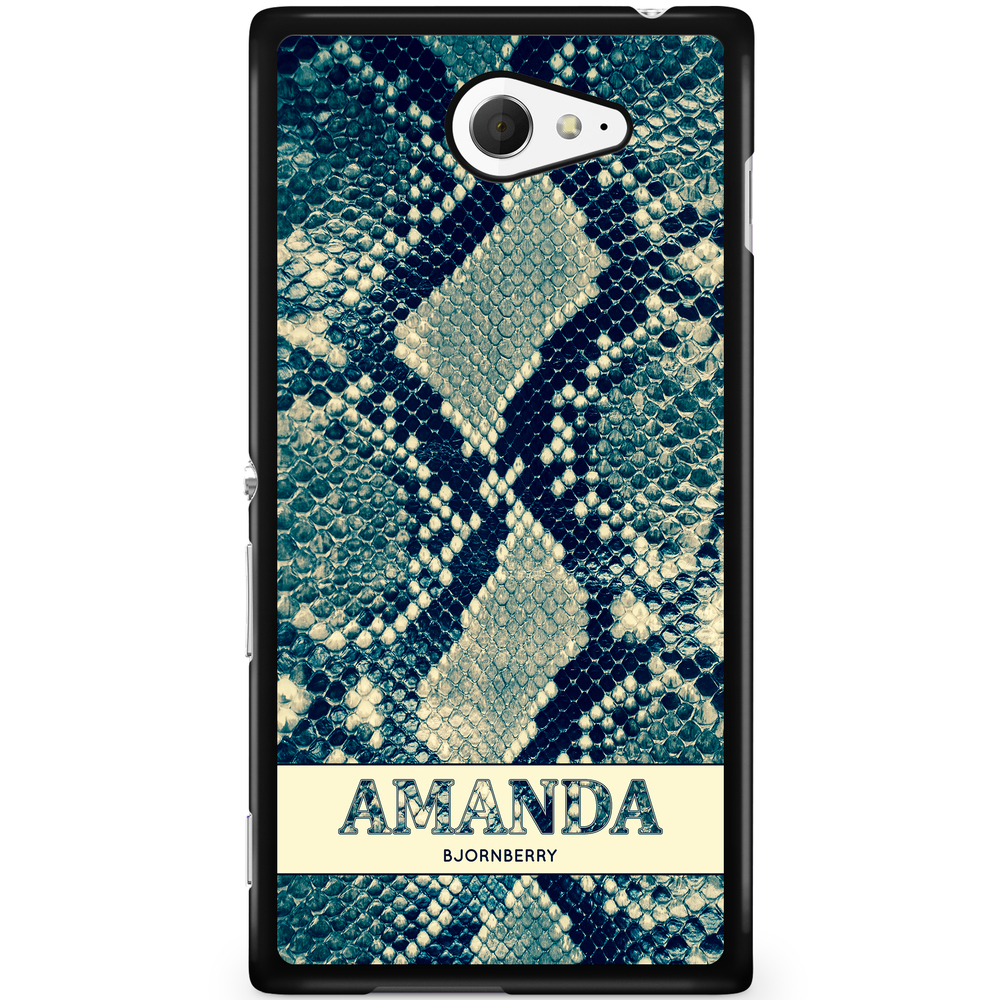 Sony Xperia M2 Aqua Case Custom - Custom Blue Snake