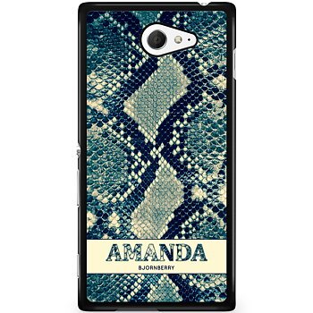 Sony Xperia M2 Aqua Case Custom - Custom Blue Snake
