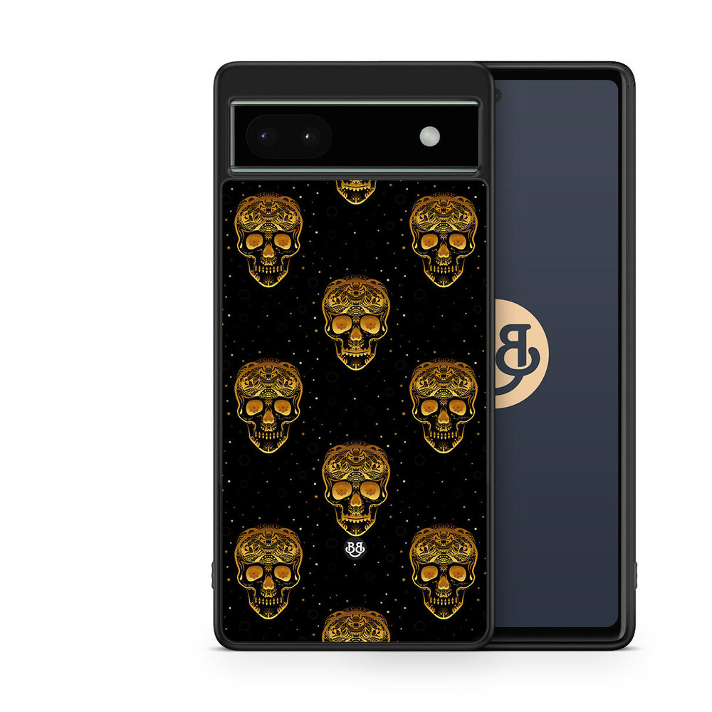 Google Pixel 6a Case - Gold Skulls