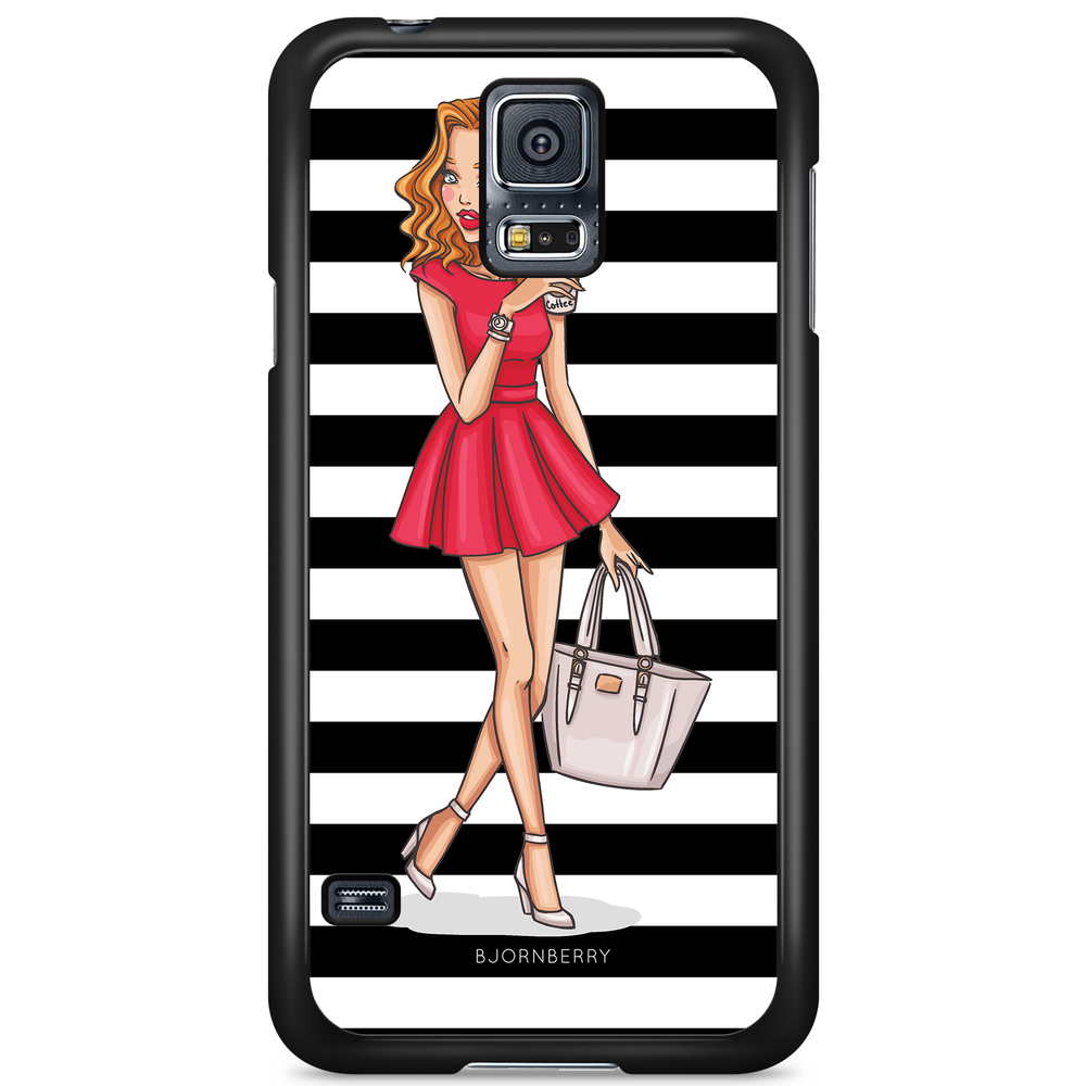 Samsung Galaxy S5/S5 NEO Skal - Modeskiss Dam Röd