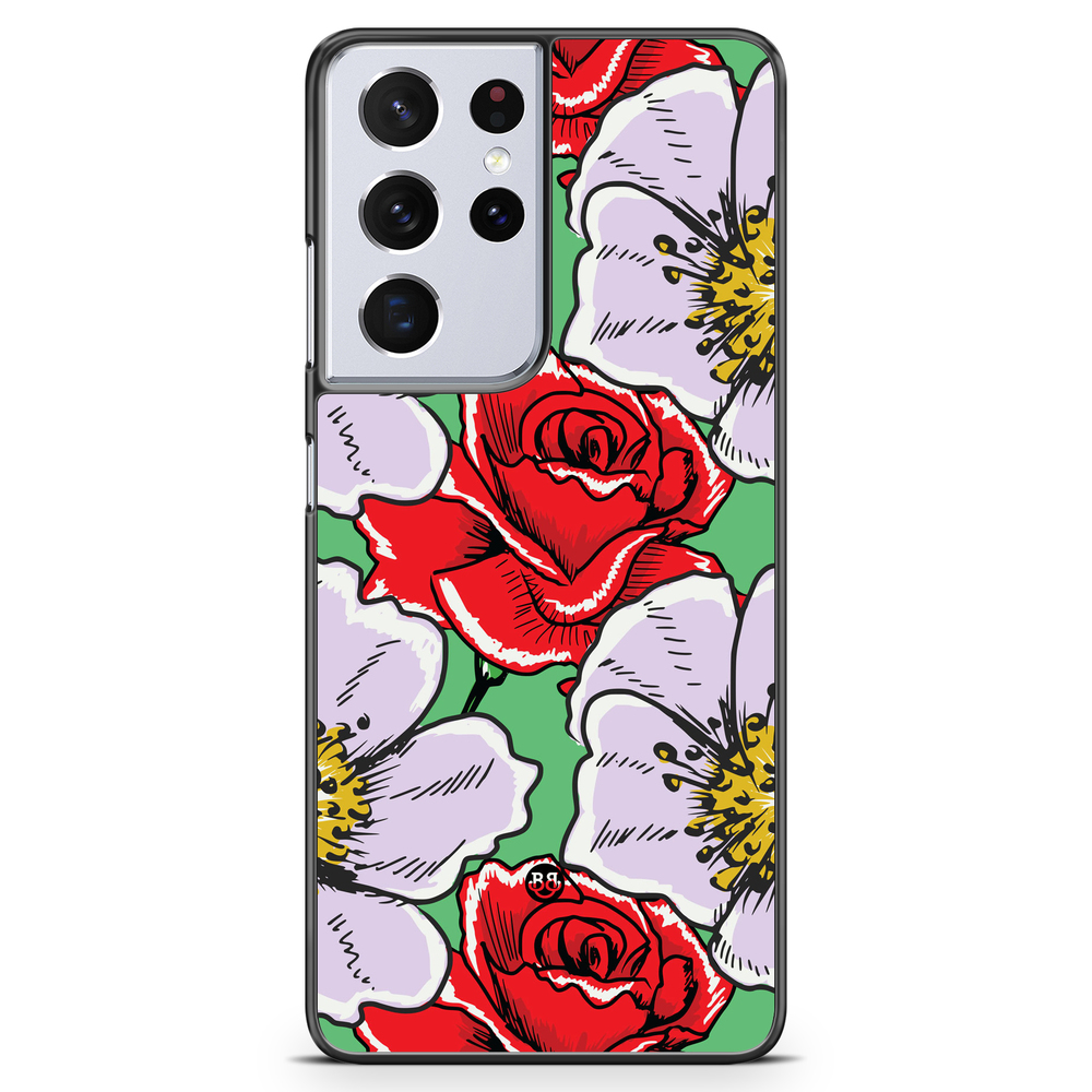 Samsung Galaxy S21 Ultra Case - Red & White Floral