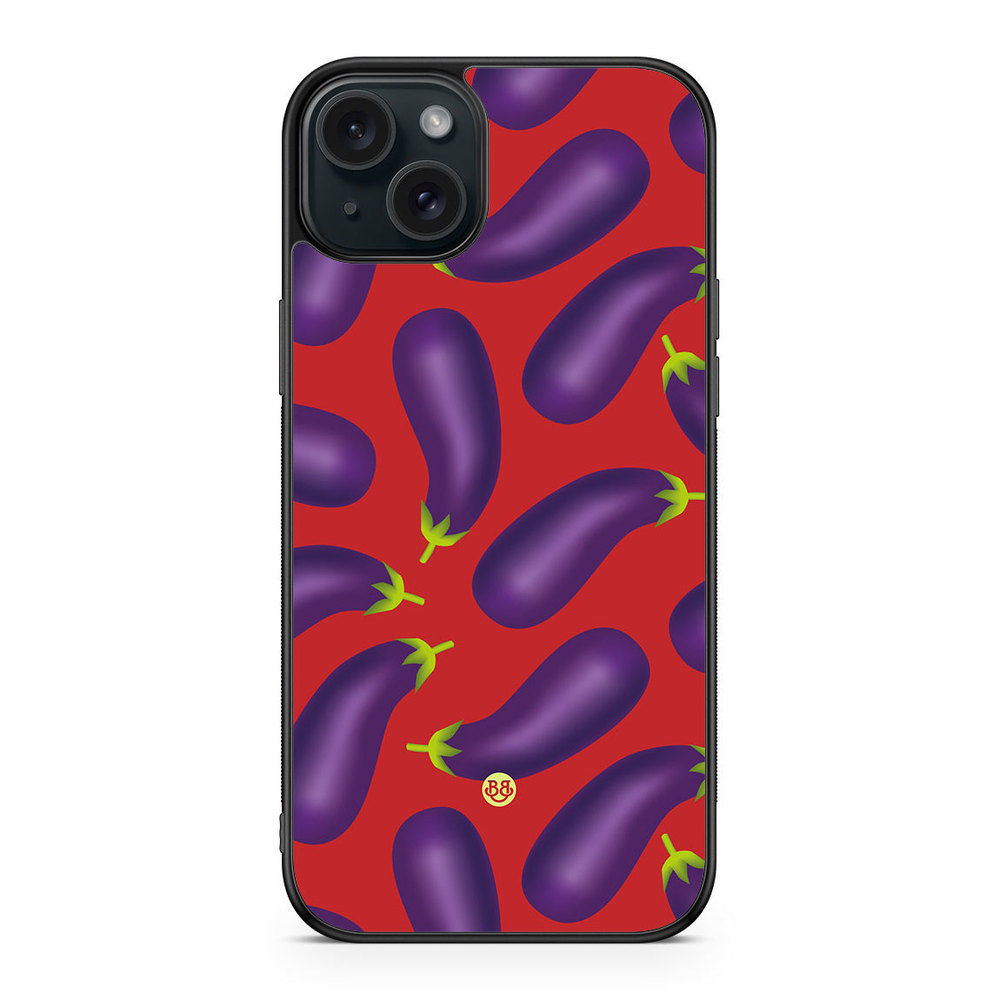 iPhone 15 Plus Case - Eggplant Pattern