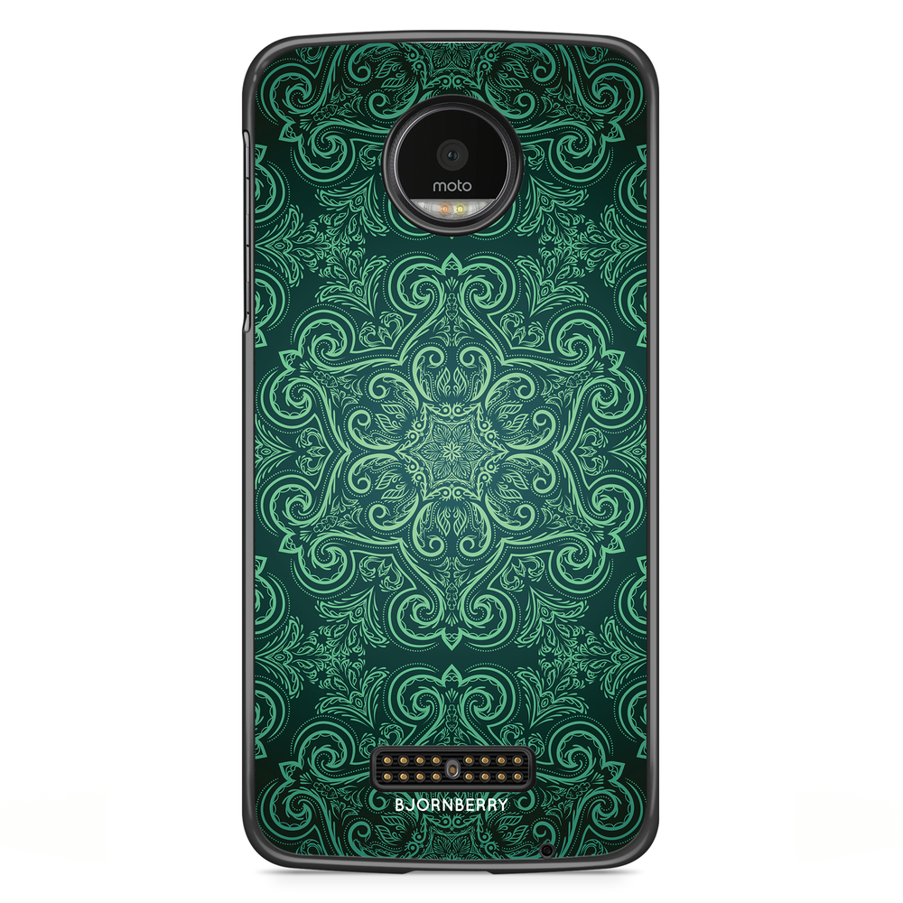 Moto Z2 Play Case - Green Retro Pattern