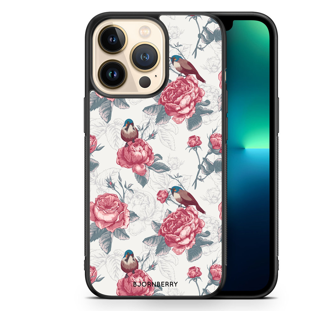 iPhone 13 Pro Case - Roses and Birds
