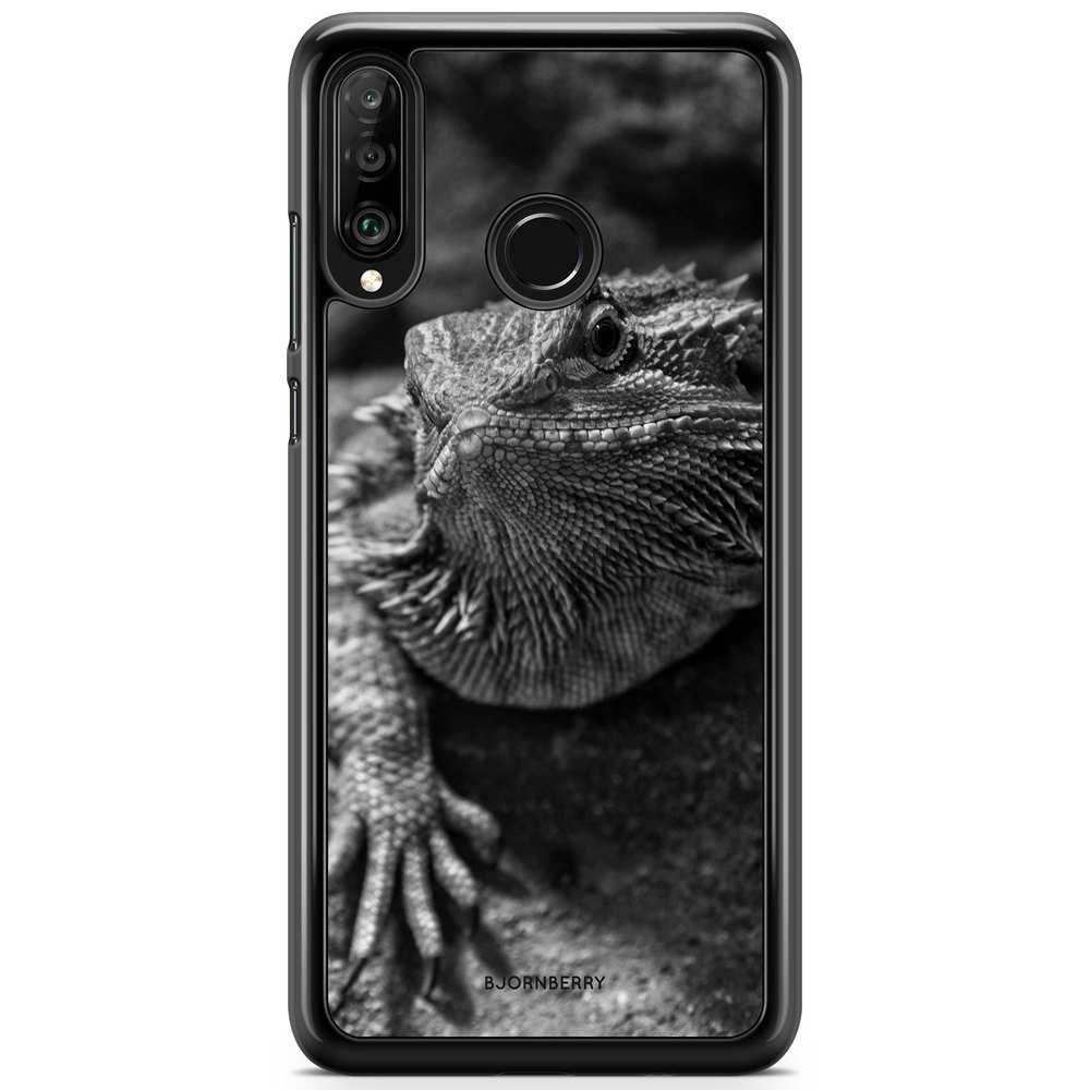 Huawei P30 Lite Case - Black/White Lizard