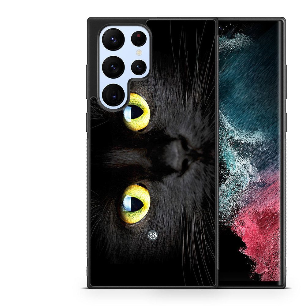 Samsung Galaxy S23 Ultra 5G Case - Black Cat Close up