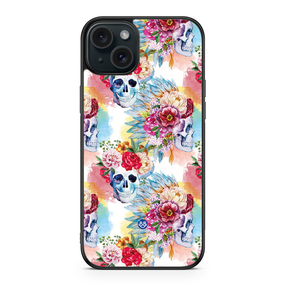iPhone 15 Plus Case - Skulls And Flowers