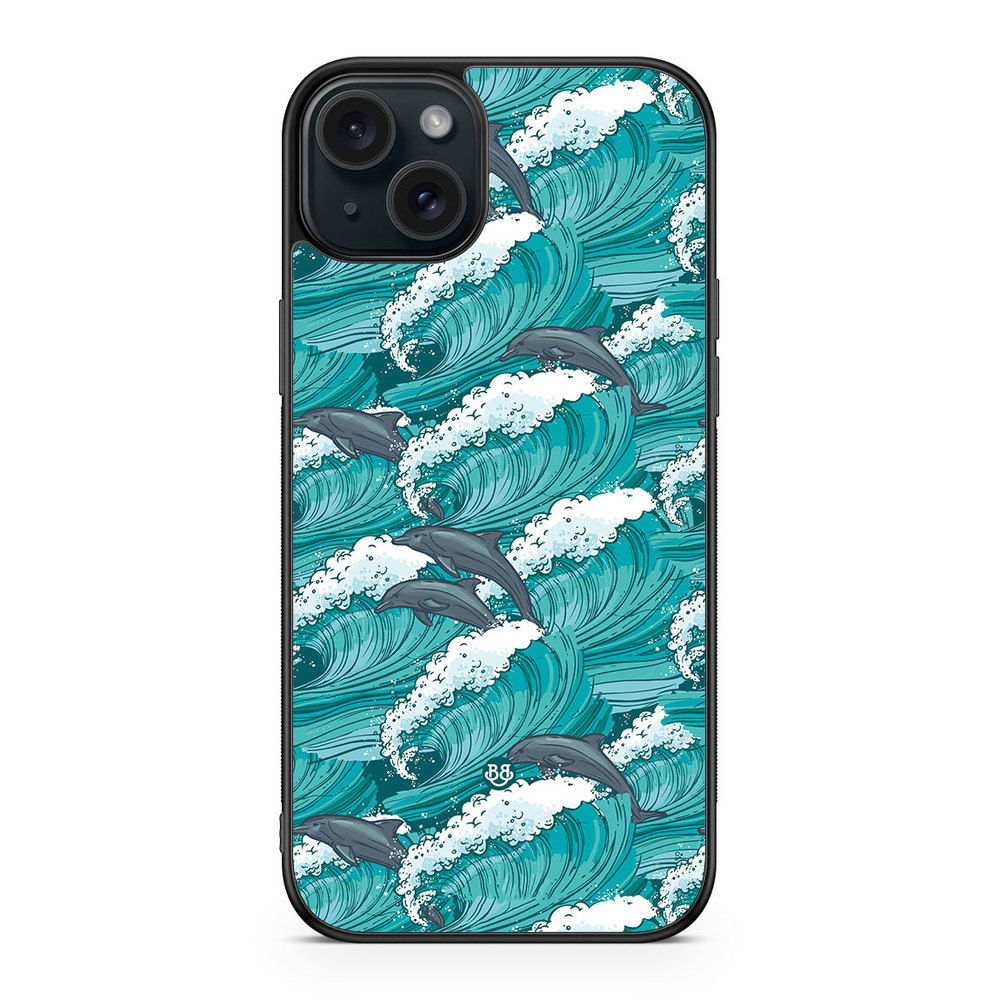 iPhone 15 Plus Case - Waves and Dolphins