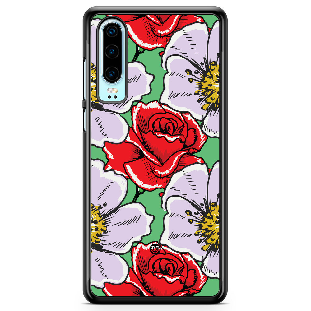 Huawei P30 Case - Red & White Floral
