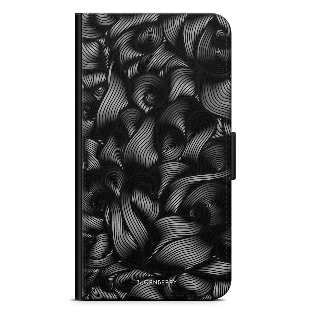 Huawei Honor 8 Lite Wallet Case - Black Waves