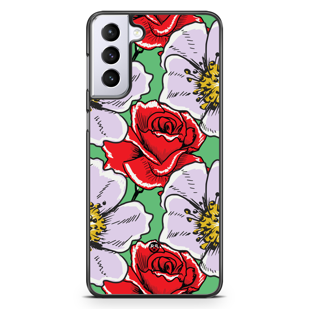 Samsung Galaxy S21 Plus Case - Red & White Floral