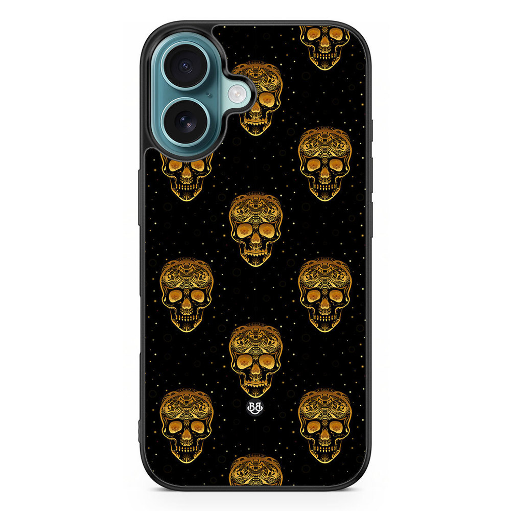 iPhone 16 Case - Gold Skulls