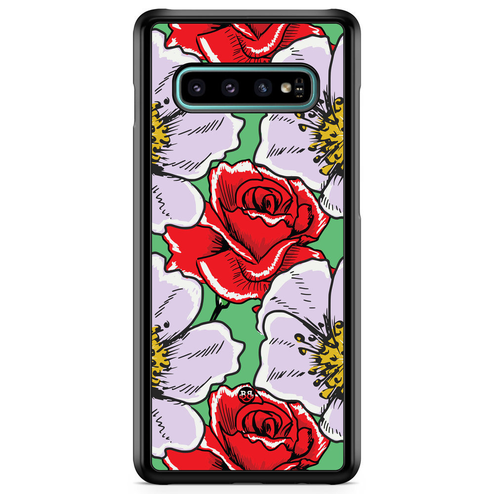 Samsung Galaxy S10 Plus Case - Red & White Floral