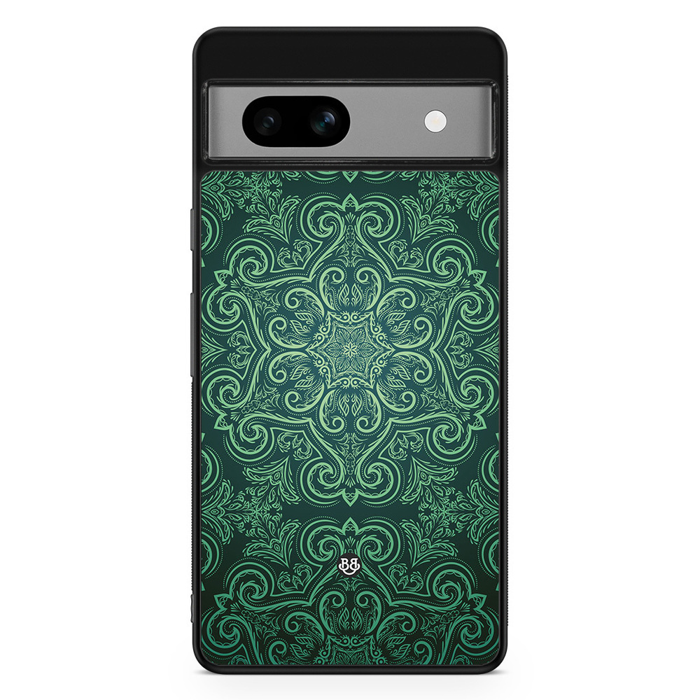 Google Pixel 7a Case - Green Retro Pattern