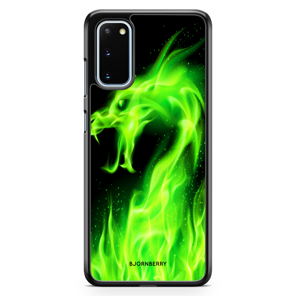 Samsung Galaxy S20 Case - Green Flames Dragon