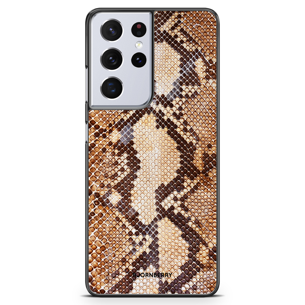 Samsung Galaxy S21 Ultra Case - Snakeskin Brown