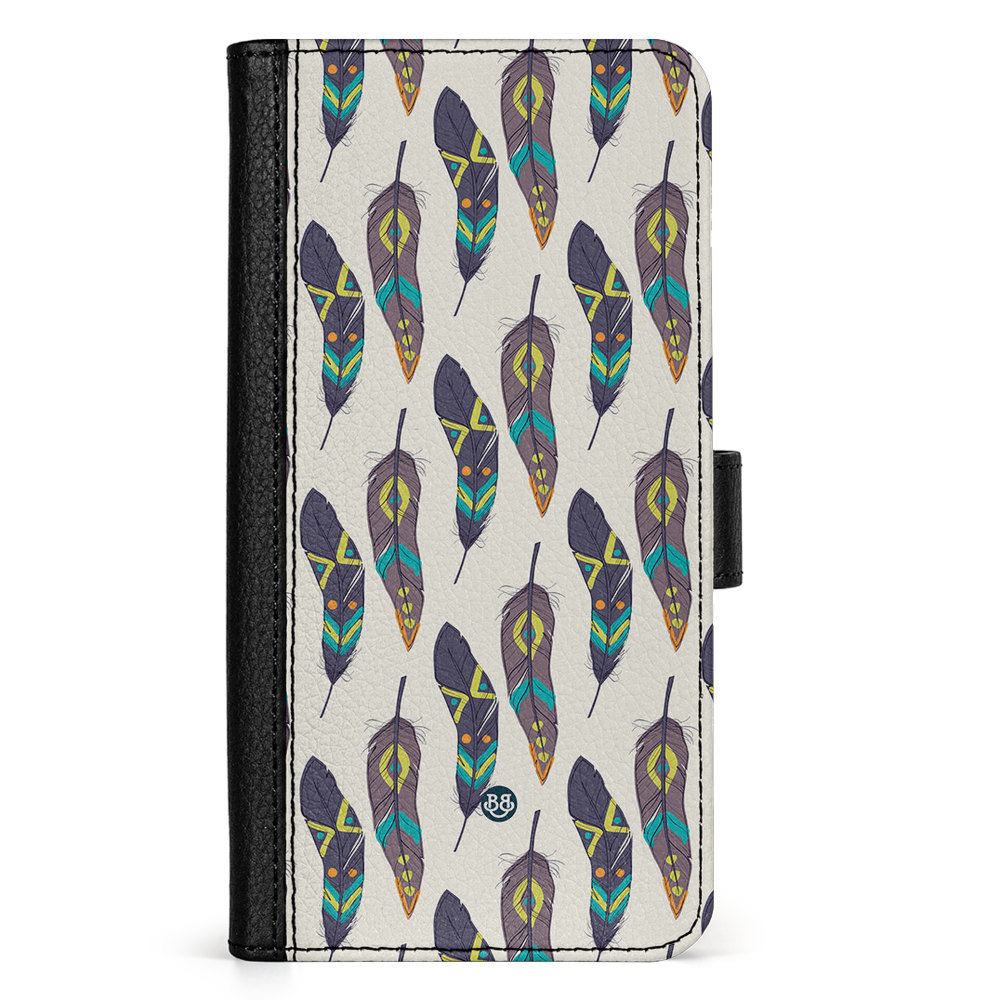 Doro 8050 Wallet Case - Ethnic Feathers
