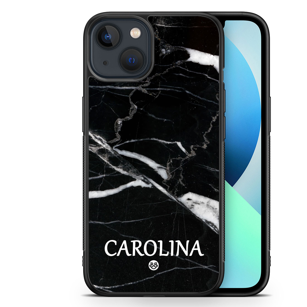 iPhone 13 Mini Custom Case - Black Marble Name