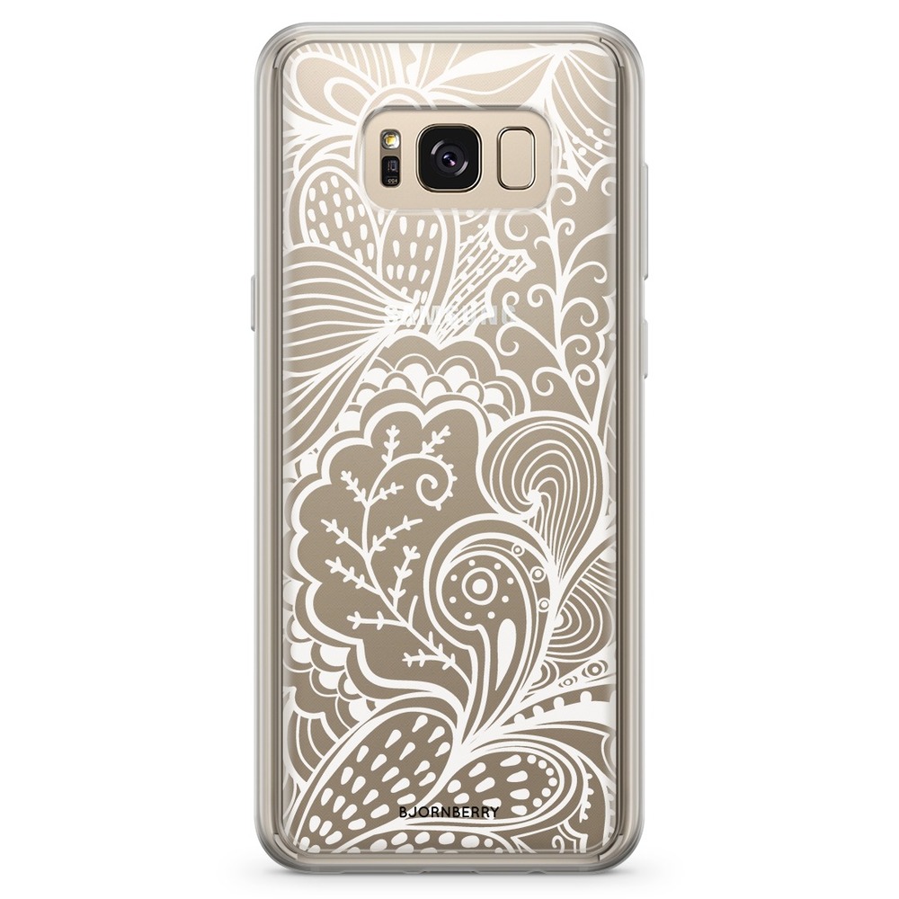 Samsung Galaxy S8 Plus Fashion Skal - Vita Blommor