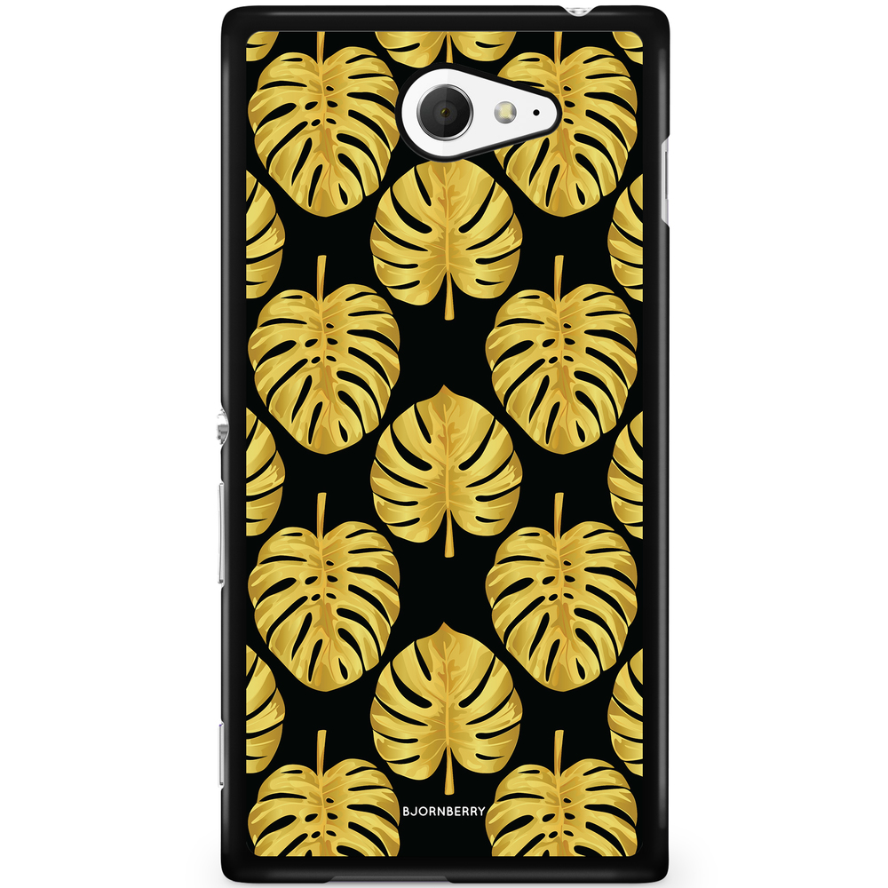 Sony Xperia M2 Aqua Case - Gold Monstera