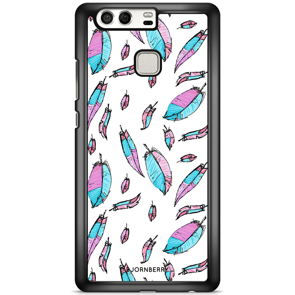 Huawei P9 Case - Pink/Blue Feathers