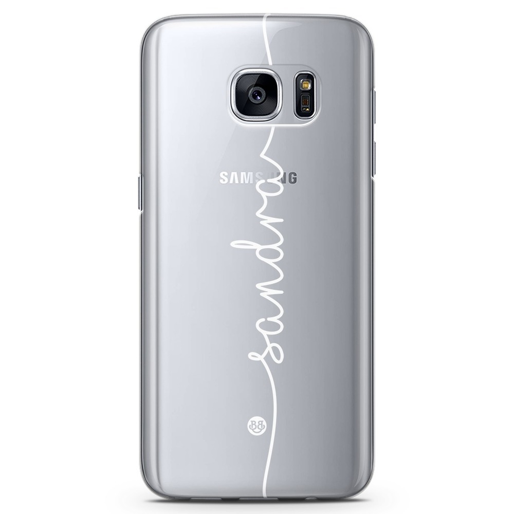 Samsung Galaxy S7 TPU Custom Case - Centered Name White