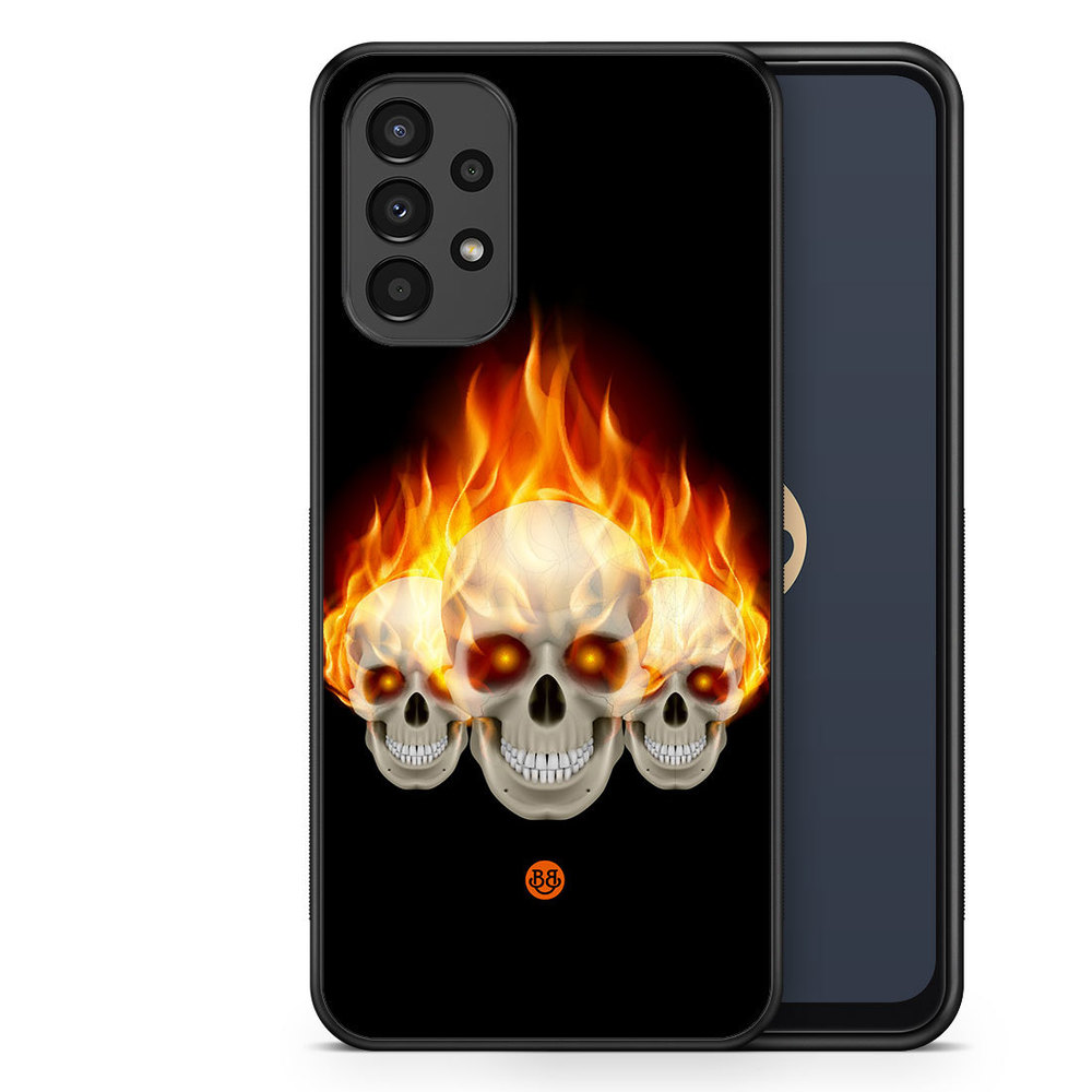 Samsung Galaxy A13 Case - Flames Skulls