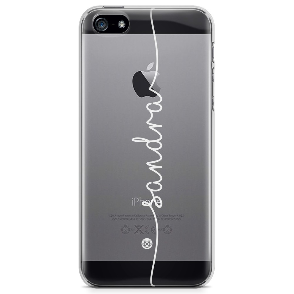 iPhone 5/5S/SE (2016) TPU Custom Case  - Centered Name White