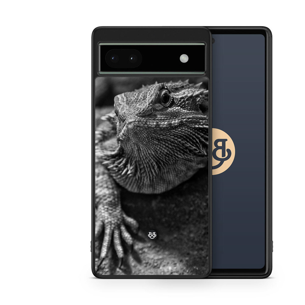 Google Pixel 6a Case - Black/White Lizard