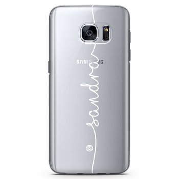 Samsung Galaxy S6 TPU Custom Skal - Centrerat Namn Vit