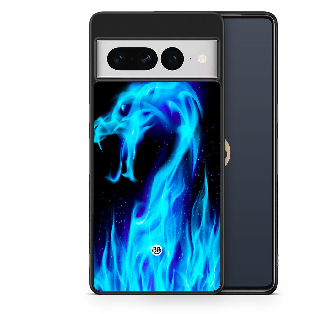 Google Pixel 7 Pro Case - Blue Flames Dragon