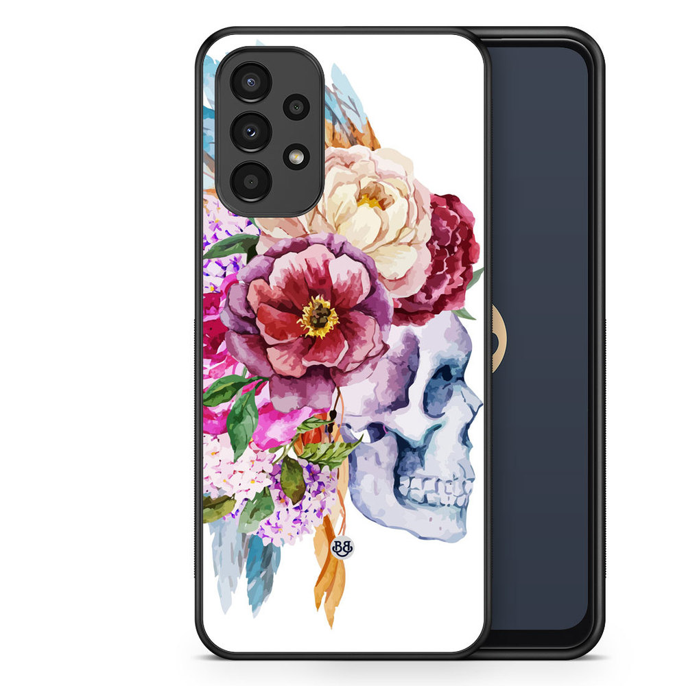 Samsung Galaxy A13 Case - Skull & Flowers