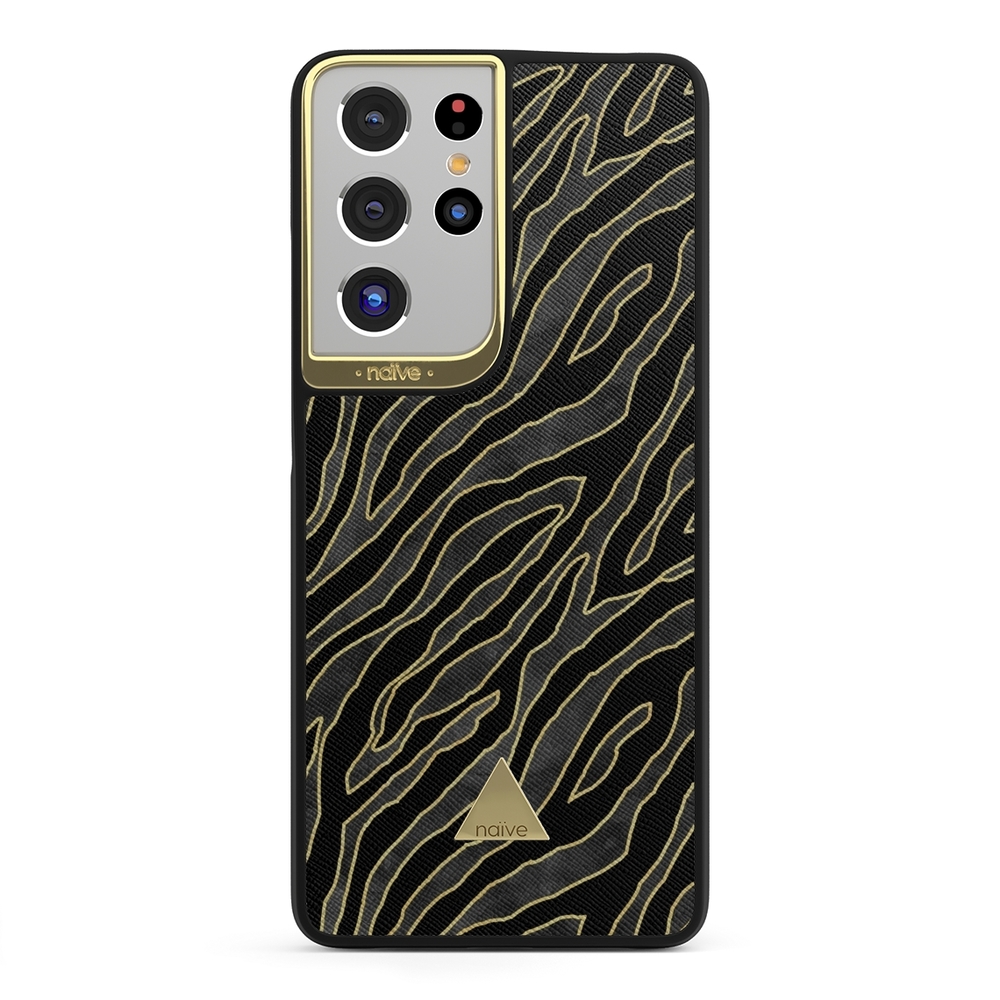 Naive Samsung Galaxy S21 Ultra Case - Golden Zebra