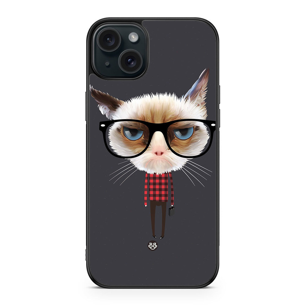 iPhone 15 Plus Case - Hipster Cat