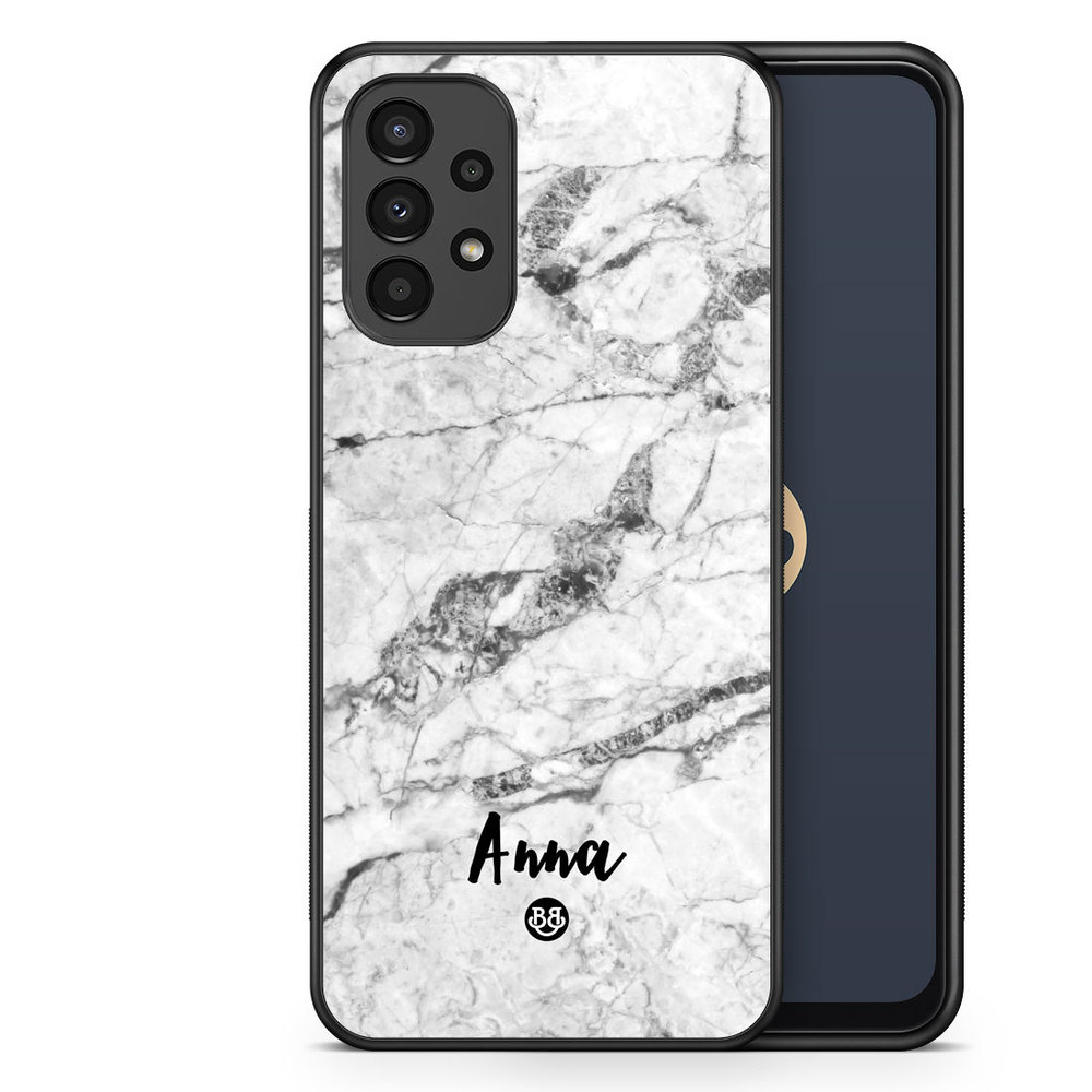 Samsung Galaxy A13 Custom Case - White Marble Name