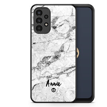 Samsung Galaxy A13 Custom Skal - Vit Marmor Namn