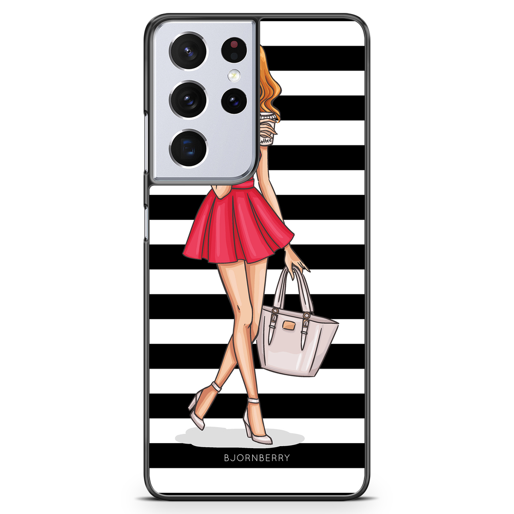 Samsung Galaxy S21 Ultra Case - Fashion Girl Red