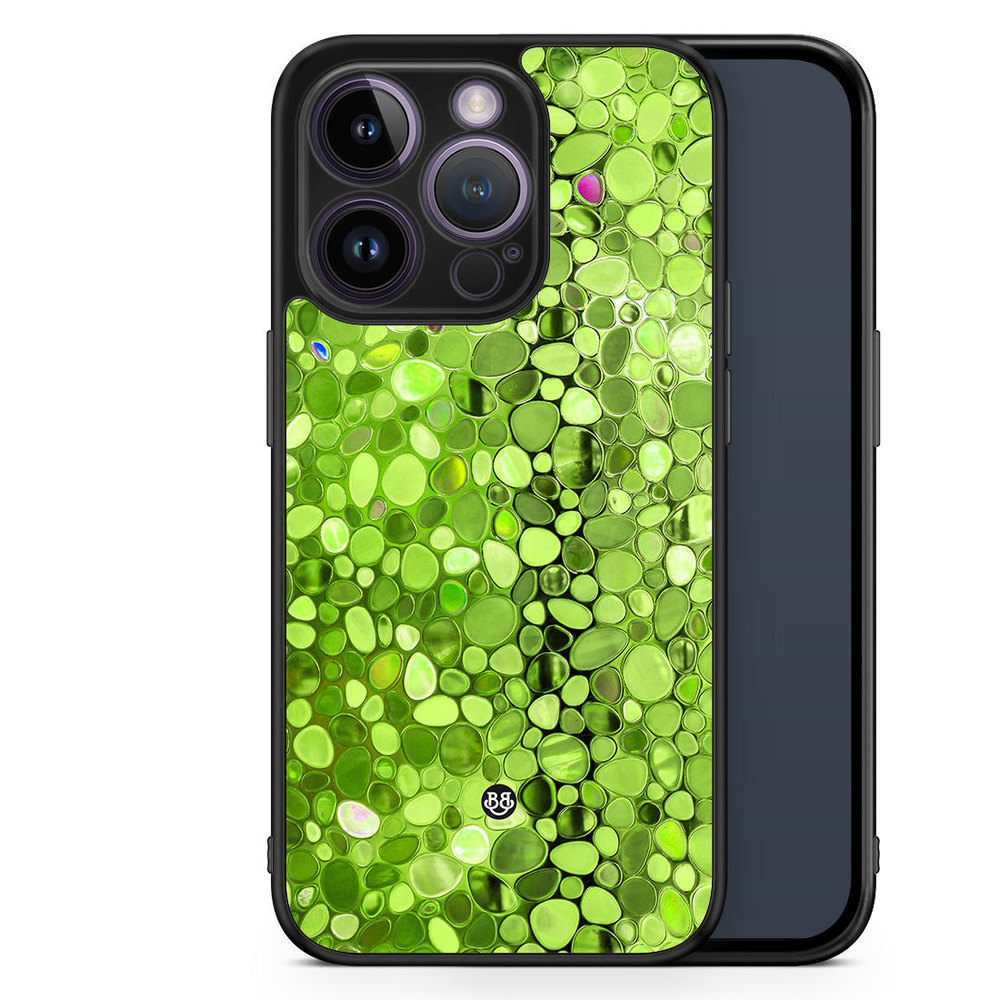 iPhone 14 Pro Case - Stained Glass Green