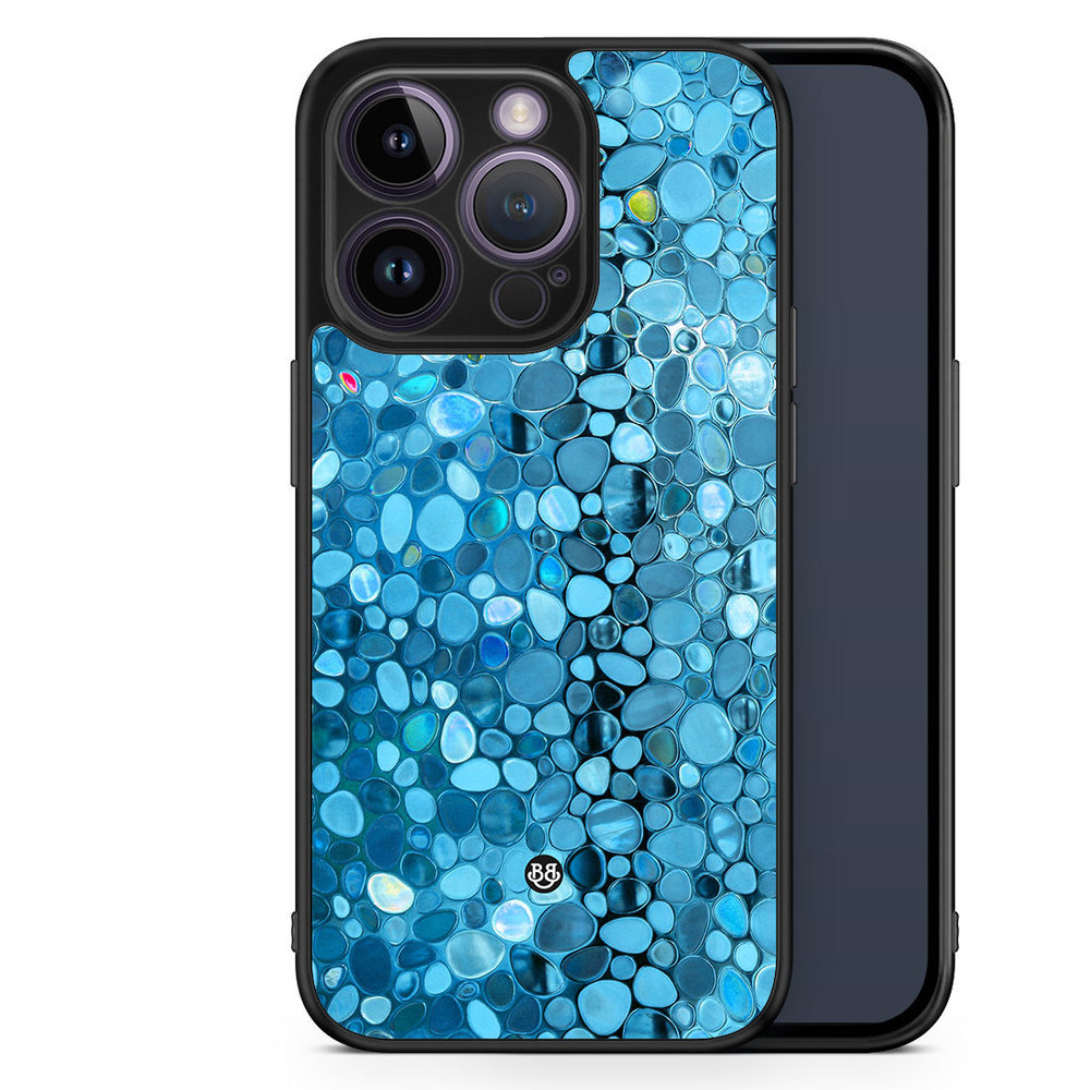 iPhone 14 Pro Case - Stained Glass Blue